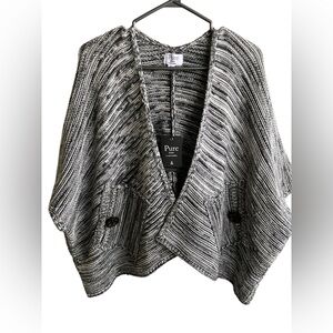 Neon Buddha pure knits 100% cotton cardigan black grey white small NWT